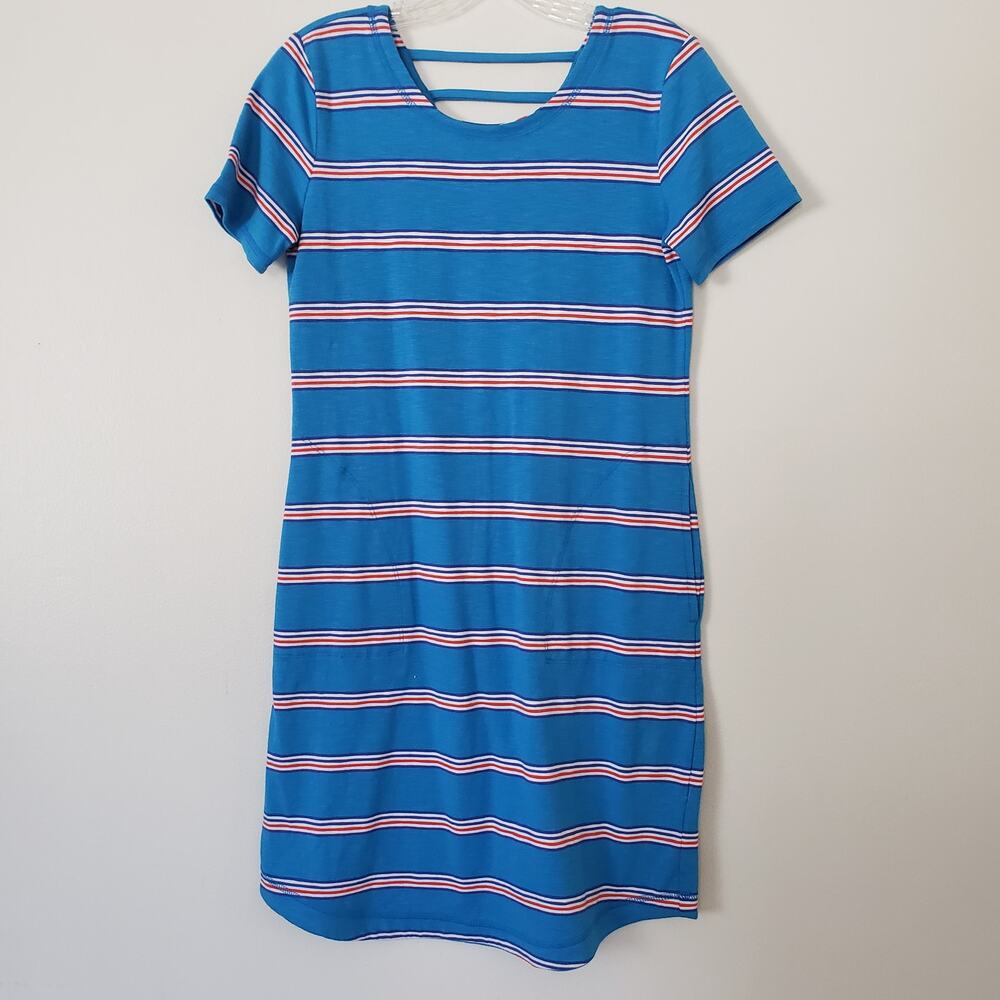 T by Talbots T-Shirt Dress Red White & Blue Stripes Size P